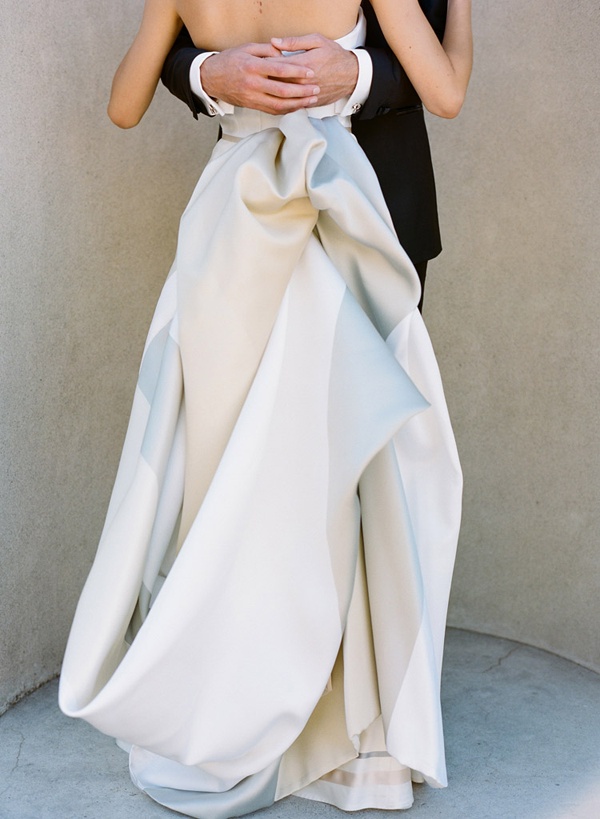 draped wedding dress gorgeous white grey dress carolina herrera