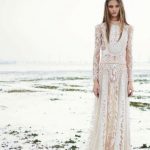fairytale dress geometric transparencies wedding gown