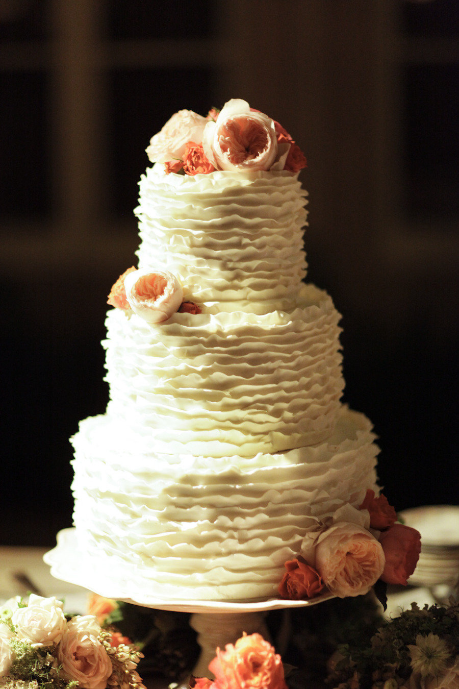 44_gia_canali_molly_sims wedding cake salmon pink roses