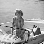 on the boat black and white photography striped romper suit bag