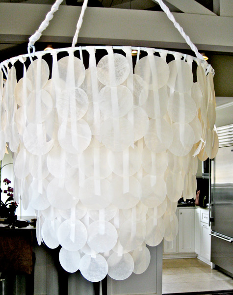 DIY paper capiz shell chandelier2