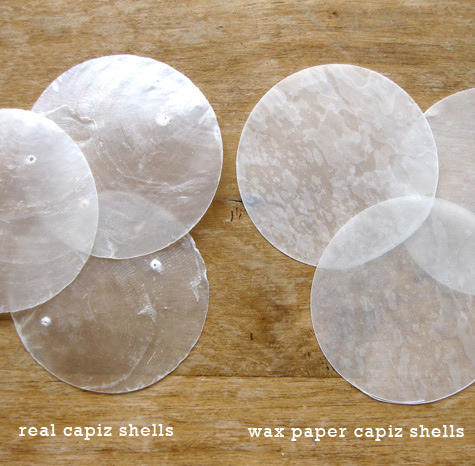 DIY paper capiz shell chandelier3