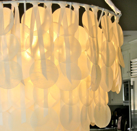 DIY paper capiz shell chandelier8