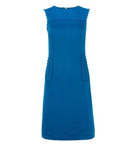 daring blue tunic dress hobbs scalopped edges