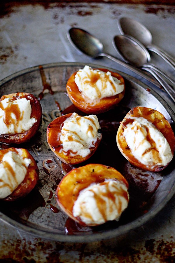 Project Fairytale: Grilled Mascarpone and Bourbon Caramel Peaches