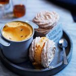oasted coconut meringue sandwiches with passionfruit ice-cream