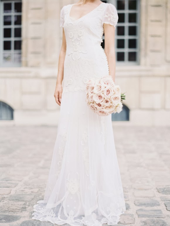 romantic parisian wedding gorgeous wedding dress