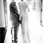 wedding light black and white beautiful church door kiss