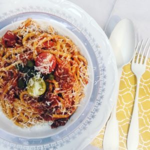 @pfairytale Fresh Pasta with Tomatoes and Anchovies